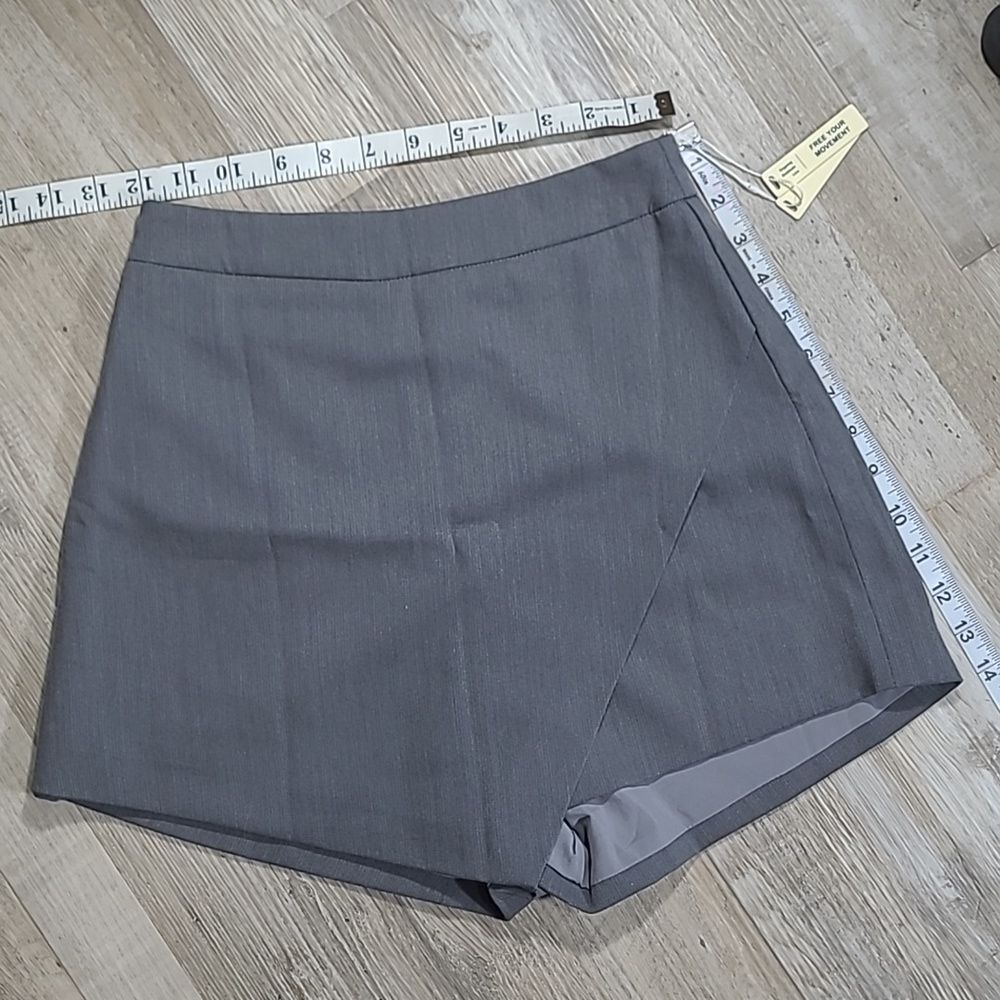 Wool Blend OGL Move Felt Texture A-line Wrap Mini Skort W/ XS Gray NWT Skirt - Picture 3 of 10